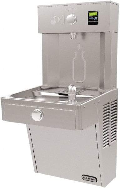 ELKAY - 8 GPH Cooling Capacity Barrier Free Wall Mounted Water Cooler & Fountain - Bottle Filling, 20 to 105 psi, 0.20 hp, Stainless Steel - Caliber Tooling