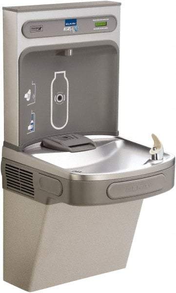 ELKAY - 8 GPH Cooling Capacity Barrier Free Wall Mounted Water Cooler & Fountain - Bottle Filling, 20 to 105 psi, 0.20 hp, Stainless Steel - Caliber Tooling