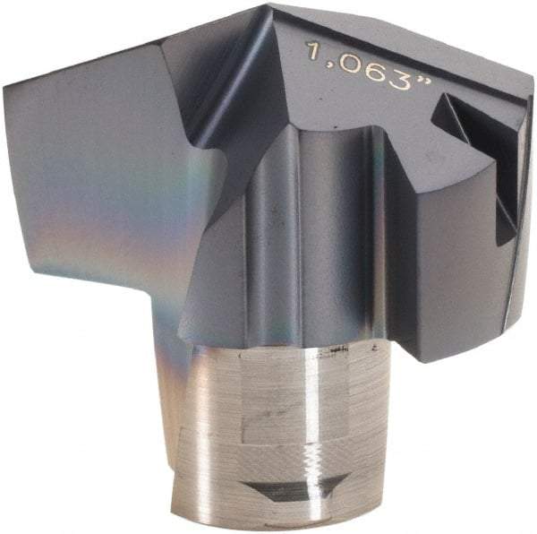 Iscar - Series ICM, 27mm Diam Grade IC908 Replaceable Drill Tip - Carbide, TiAlN/TiN Finish, 27 Seat Size - Caliber Tooling