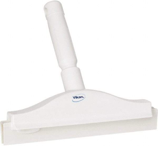 Vikan - 10" Rubber Blade Floor Squeegee - Double Edge, White, Plastic Holder - Caliber Tooling