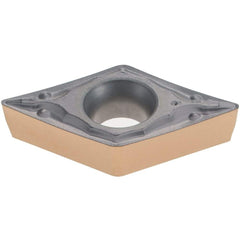 Iscar - DCMT3-1 PF Grade IC830 Carbide Turning Insert - AlTiN/TiN Finish, 55° Diamond, 3/8" Inscr Circle, 5/32" Thick, 1/64" Corner Radius - Caliber Tooling