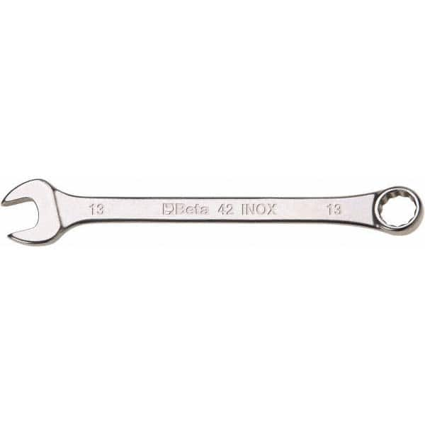 Combination Wrench: 6-1/2'' OAL, Stainless Steel, Polished Finish