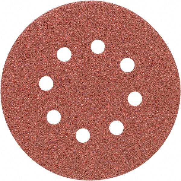 Porter-Cable - 5" Diam, 80 Grit, Aluminum Oxide Hook & Loop Disc - Medium Grade, Coated, C Weight Paper Backing, - Caliber Tooling