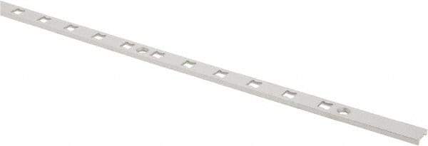 Sugatsune - 99 Lb Capacity, Anodized Satin Aluminum, Single Slot Shelf Surface Mount Bracket - 1/4" Long, 102-3/8" High, 1/2" Wide - Caliber Tooling