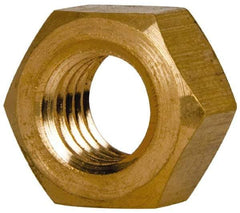 Value Collection - 7/16-14 UNC Brass Right Hand Hex Nut - 11/16" Across Flats, 3/8" High, Brass Finish - Caliber Tooling