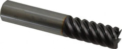 Guhring - 5/8", 1-1/4" LOC, 5/8" Shank Diam, 3-1/2" OAL, 6 Flute, Solid Carbide Square End Mill - Single End, FIREX Finish, Spiral Flute, 55° Helix, Centercutting, Right Hand Cut, Right Hand Flute, Series 3182 - Caliber Tooling