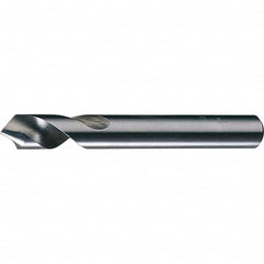 90° 2-1/2″ OAL High Speed Steel Spotting Drill Bright/Uncoated, 1″ Flute Length, 1/4″ Shank Diam, RH Cut, Series 90SPS