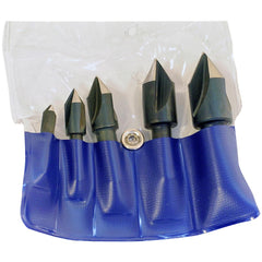 Chicago-Latrobe - 5 Piece, 1/4 to 3/4" Head Diam, 82° Included Angle, Single End Countersink Set - Caliber Tooling