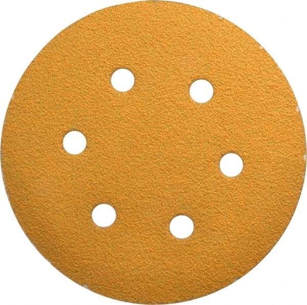 Made in USA - 6" Diam, 40 Grit, Aluminum Oxide Hook & Loop Disc - Coarse Grade, Coated, E Weight Paper Backing, - Caliber Tooling