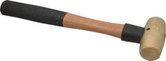 American Hammer - 2 Lb Head 1-3/8" Face Brass Head Hammer - 13" OAL, Wood Handle - Caliber Tooling