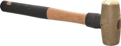 American Hammer - 4 Lb Head 1-5/8" Face Brass Head Hammer - 16" OAL, Wood Handle - Caliber Tooling