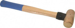 American Hammer - 3 Lb Head 1-1/2" Face Bronze Nonmarring Hammer - 15" OAL, Wood Handle - Caliber Tooling