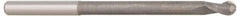 Accupro - 1/4" Diam, 1/2" LOC, 4 Flute Solid Carbide Ball End Mill - Uncoated, Single End, 4" OAL, 1/4" Shank Diam, Spiral Flute - Caliber Tooling