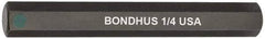 Bondhus - 1/4" Hex Drive Bit - 2" OAL - Caliber Tooling