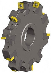 Kennametal - Shell Mount Connection, 0.739" Cutting Width, 2.029" Depth of Cut, 8" Cutter Diam, 1-1/2" Hole Diam, 18 Tooth Indexable Slotting Cutter - KSSS Toolholder, SDCT, SDCW, SDET, SDPT Insert, Neutral Cutting Direction - Caliber Tooling