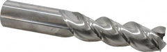 Niagara Cutter - 1", 3-1/4" LOC, 1" Shank Diam, 6" OAL, 3 Flute, Solid Carbide Square End Mill - Single End, Uncoated, Spiral Flute, 45° Helix, Centercutting, Right Hand Cut, Right Hand Flute, Series A345 - Caliber Tooling