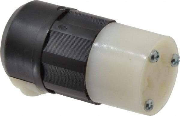 Leviton - 125 VAC, 20 Amp, 5-20R NEMA, Straight, Self Grounding, Industrial Grade Connector - 2 Pole, 3 Wire, 1 Phase, Nylon, Black, White - Caliber Tooling