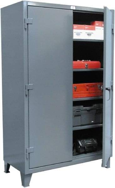 Strong Hold - 4 Shelf Locking Storage Cabinet - Steel, 36" Wide x 24" Deep x 72" High, Dark Gray - Caliber Tooling