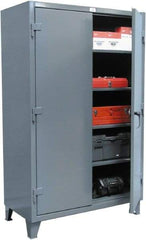 Strong Hold - 3 Shelf Locking Storage Cabinet - Steel, 60" Wide x 24" Deep x 60" High, Dark Gray - Caliber Tooling