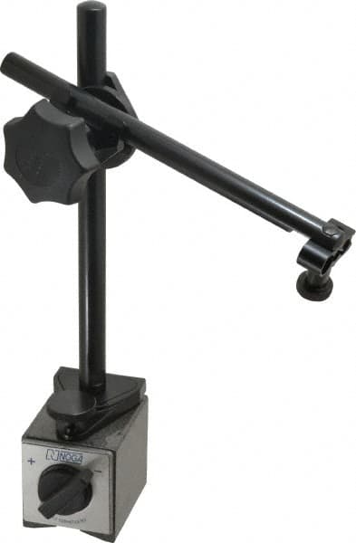 Noga - 175 Lb Magnetic Force, Fine Adjustment Indicator Positioner & Holder with Base - Post & Articulated Arm, Rectangular Base, 55mm Base Height, 60mm Base Length, 50mm Base Width - Caliber Tooling