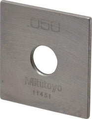 Mitutoyo - 0.05" Square Steel Gage Block - Accuracy Grade 0, Includes Certificate of Inspection - Caliber Tooling