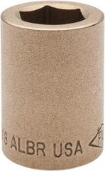 Ampco - 5/8", 1/2" Drive, Standard Hand Socket - 6 Points, 1-7/16" OAL, Aluminum Bronze - Caliber Tooling