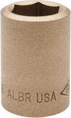 Ampco - 11/16", 1/2" Drive, Standard Hand Socket - 6 Points, 1-7/16" OAL, Aluminum Bronze - Caliber Tooling