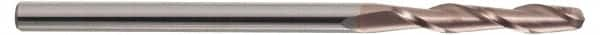 SGS - 1" Diam, 2-1/4" LOC, 2 Flute Solid Carbide Ball End Mill - TiCN Finish, Single End, 5" OAL, 1" Shank Diam, Spiral Flute - Caliber Tooling