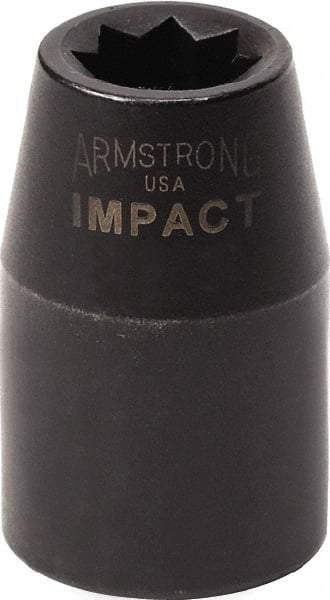 Armstrong - 1/2" Drive 3/8" Standard Impact Socket - 1-1/2" OAL - Caliber Tooling