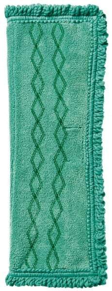 Rubbermaid - 19-1/2" Long x 14" Wide Microfiber Dust Mop Pad - Quick Connect, Green, Fringed Head - Caliber Tooling