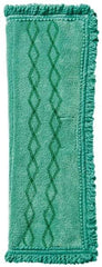 Rubbermaid - 19-1/2" Long x 14" Wide Microfiber Dust Mop Pad - Quick Connect, Green, Fringed Head - Caliber Tooling