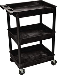 Luxor - 300 Lb Capacity, 24" Wide x 18" Long x 38" High Shelf Cart - 3 Shelf, Plastic - Caliber Tooling