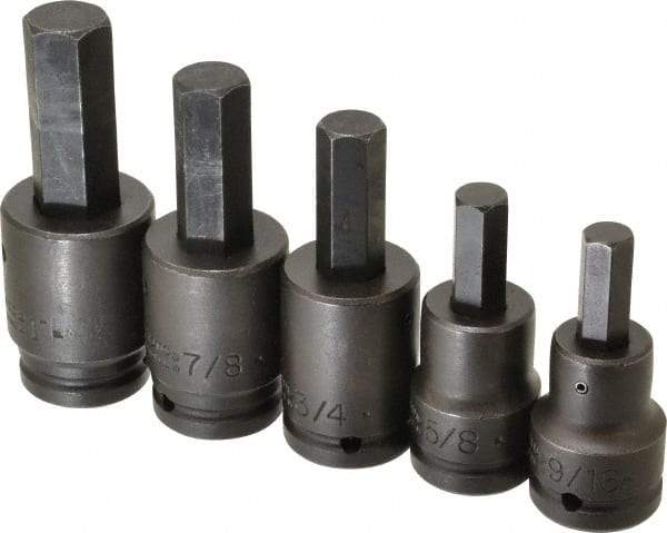 Proto - 5 Piece 3/4" Drive Inch Impact Hex Bit Socket Set - 9/16 to 1" Hex - Caliber Tooling