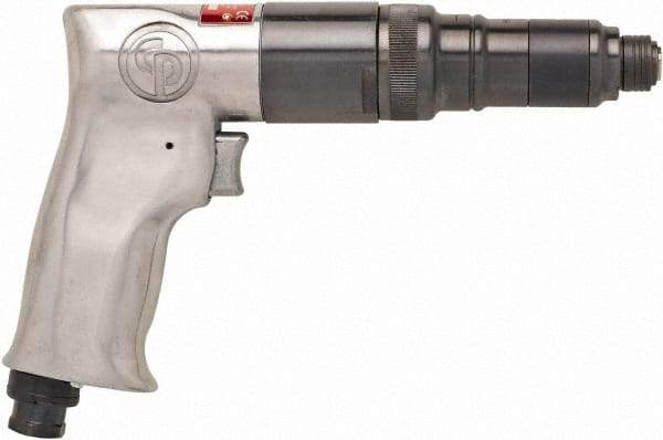 Chicago Pneumatic - 1/4" Bit Holder, 800 RPM, Pistol Grip Handle Air Screwdriver - 55 to 100 In/Lb Torque, 1/4" Inlet, 25 CFM - Caliber Tooling