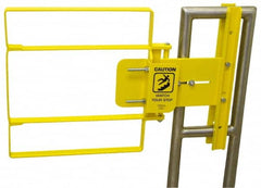 FabEnCo - Powder Coated Carbon Steel Self Closing Rail Safety Gate - Fits 31 to 33-1/2" Clear Opening, 33-1/2" Wide x 22" Door Height, 46 Lb, Yellow - Caliber Tooling