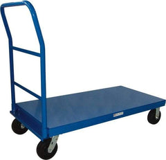 PRO-SOURCE - 3,000 Lb Capacity Steel Platform Truck - Steel Deck, 24" OAW, Phenolic Casters - Caliber Tooling