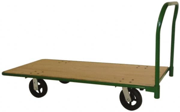 PRO-SOURCE - 2,000 Lb Capacity Hardwood/Steel Platform Truck - Hardwood Deck, 30" OAW, Rubber Casters - Caliber Tooling