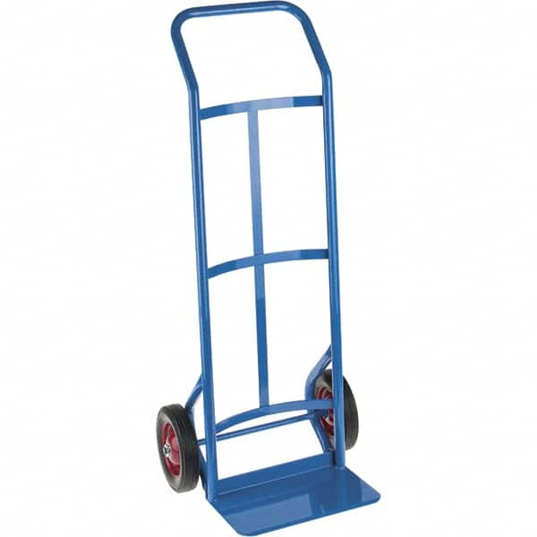 PRO-SOURCE - 500 Lb Capacity 45" OAH Hand Truck - 8 x 14" Base Plate, Continuous Swept Back Handle, Steel, Solid Rubber Wheels - Caliber Tooling