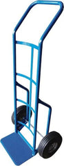 PRO-SOURCE - 600 Lb Capacity 52" OAH Hand Truck - 8 x 14" Base Plate, Continuous Swept Back Handle, Steel, Full Pneumatic Wheels - Caliber Tooling