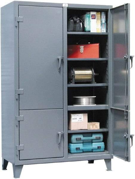 Strong Hold - 8 Shelf Locking Storage Cabinet - Steel, 48" Wide x 24" Deep x 78" High, Dark Gray - Caliber Tooling