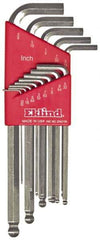 Eklind - 13 Piece L-Key Ball End Hex Key Set - Hex Range 0.05 to 3/8", Alloy Steel - Caliber Tooling