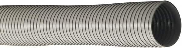 Flexaust - 3-1/2" ID, 6.617 Hg Vac Rating, 2.5 psi, PVC Vacuum & Duct Hose - 25' Long, Gray, 10" Bend Radius, -10 to 150°F - Caliber Tooling