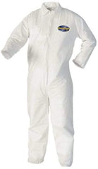 KleenGuard - Size M Film Laminate General Purpose Coveralls - White, Zipper Closure, Elastic Cuffs, with Boots, Serged Seams - Caliber Tooling