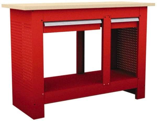 Value Collection - 54 Wide x 20-13/16" Deep x 37-1/4" High, Fiberboard Workbench - Straight Edge, Fixed Legs - Caliber Tooling