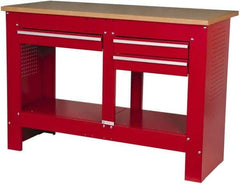 Value Collection - 54 Wide x 23-1/8" Deep x 37-1/4" High, Fiberboard Workbench - Straight Edge, Fixed Legs - Caliber Tooling