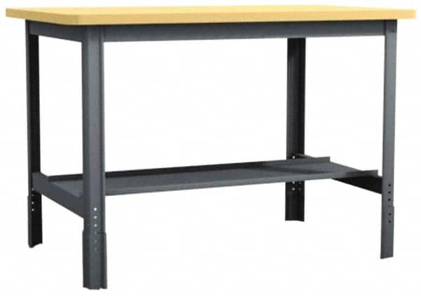 Value Collection - 60 Wide x 30" Deep x 29" High, Flakeboard Workbench - Comfort Edge, Adjustable Height Legs - Caliber Tooling