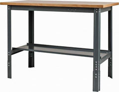 Value Collection - 48 Wide x 24" Deep x 29" High, Flakeboard Workbench - Comfort Edge, Adjustable Height Legs - Caliber Tooling