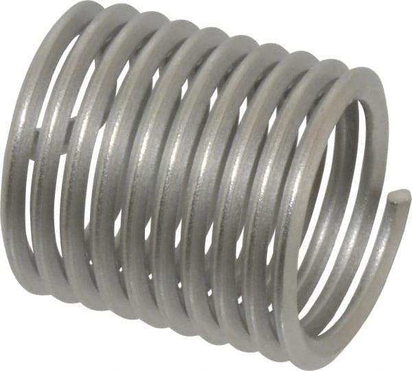 Heli-Coil - M20x2.50 Metric Coarse, 30mm OAL, Free Running Helical Insert - 9-7/8 Free Coils, Tanged, 304 Stainless Steel, Bright Finish, 1-1/2D Insert Length - Exact Industrial Supply