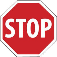 NMC - "Stop", 24" Wide x 24" High, Aluminum Stop & Yield Signs - 0.08" Thick, White on Red, High Intensity Reflectivity, Octagon, Post Mount - Caliber Tooling