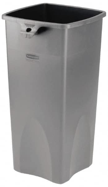 Rubbermaid - 23 Gal Gray Square Trash Can - Polyethylene, 30.9" High x 16-1/2" Long x 15-1/2" Wide - Caliber Tooling